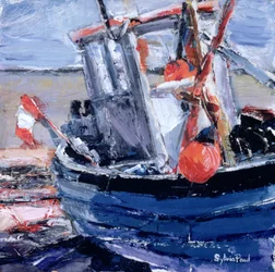 Barco con boya roja